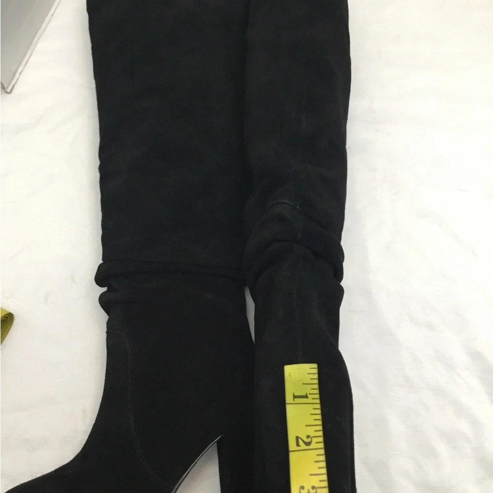 Steve Madden Elegant Black Over the Knee Boots with Sturdy Block Heel